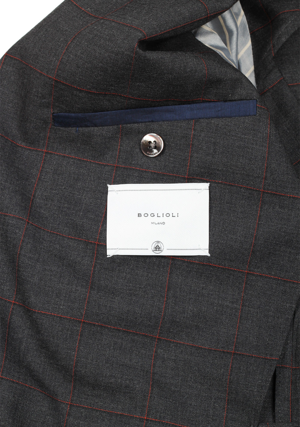 Boglioli K Jacket Gray Checked Suit Size 48 / 38R U.S.