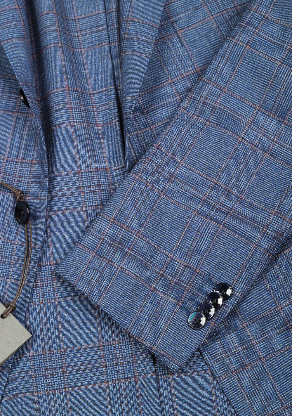 Boglioli K Jacket Blue Checked Suit Size 52 / 42R U.S.