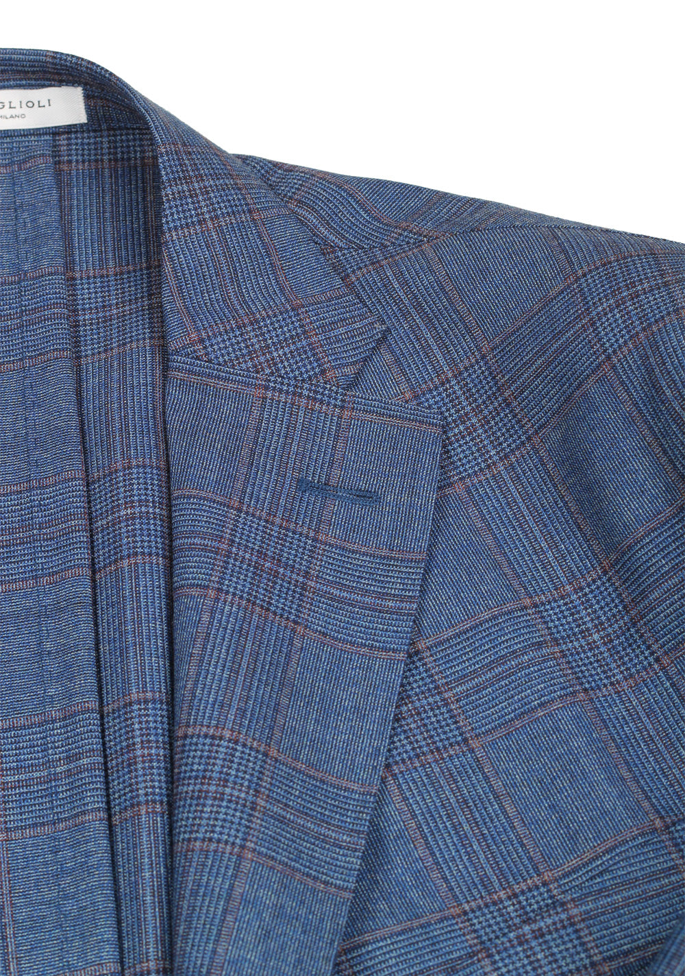 Boglioli K Jacket Blue Checked Suit Size 52 / 42R U.S.