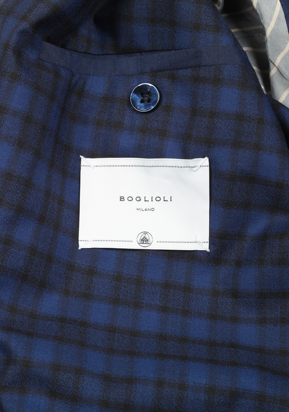 Boglioli K Jacket Blue Checked Suit