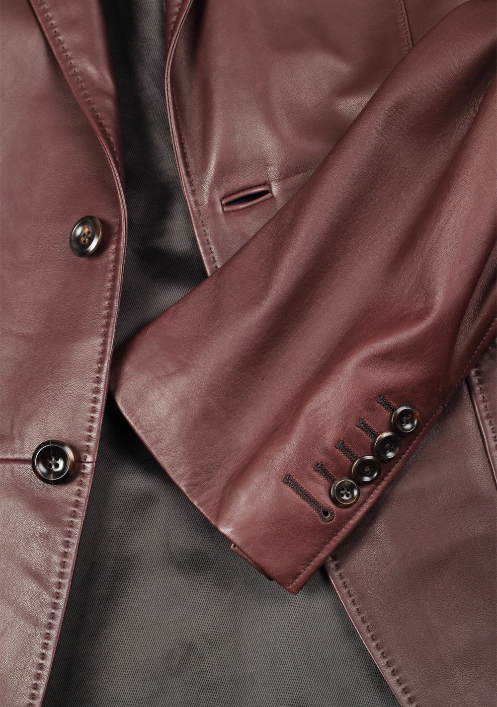 TOM FORD Brown Nappa Leather Jacket Coat