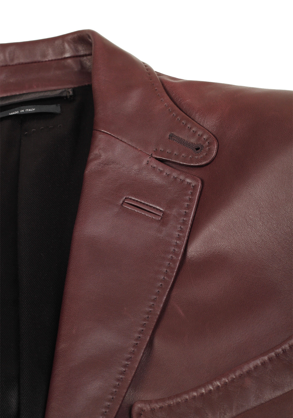 TOM FORD Brown Nappa Leather Jacket Coat