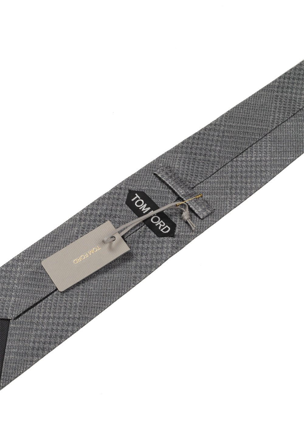 TOM FORD Checked Gray Tie In Silk