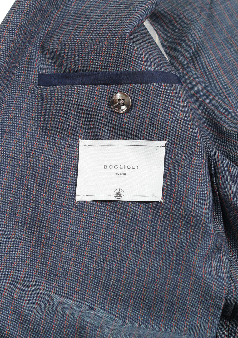 Boglioli K Jacket Blue Striped Suit Size 50 / 40R U.S.