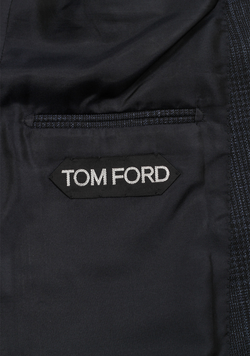TOM FORD Shelton Blue Gray Checked Suit Size 44 / 34R U.S.