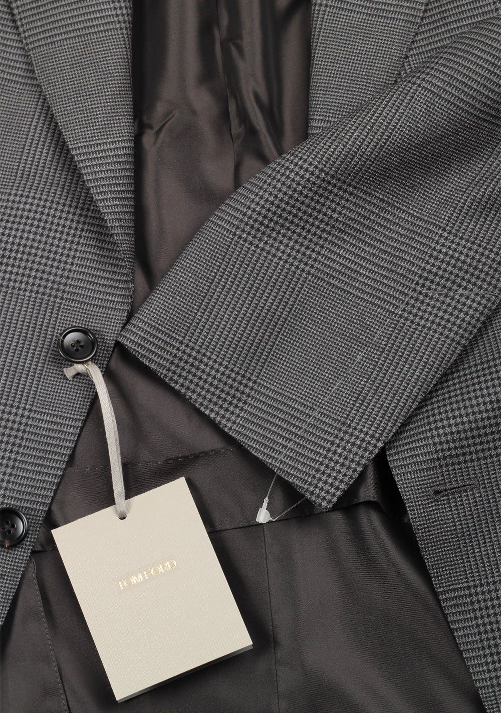 TOM FORD Shelton Checked Gray Suit Size 44C / 34S U.S.