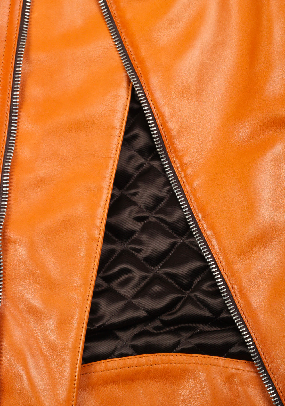 TOM FORD Cognac Biker Leather Jacket Coat Size 48 / 38R U.S. Outerwear