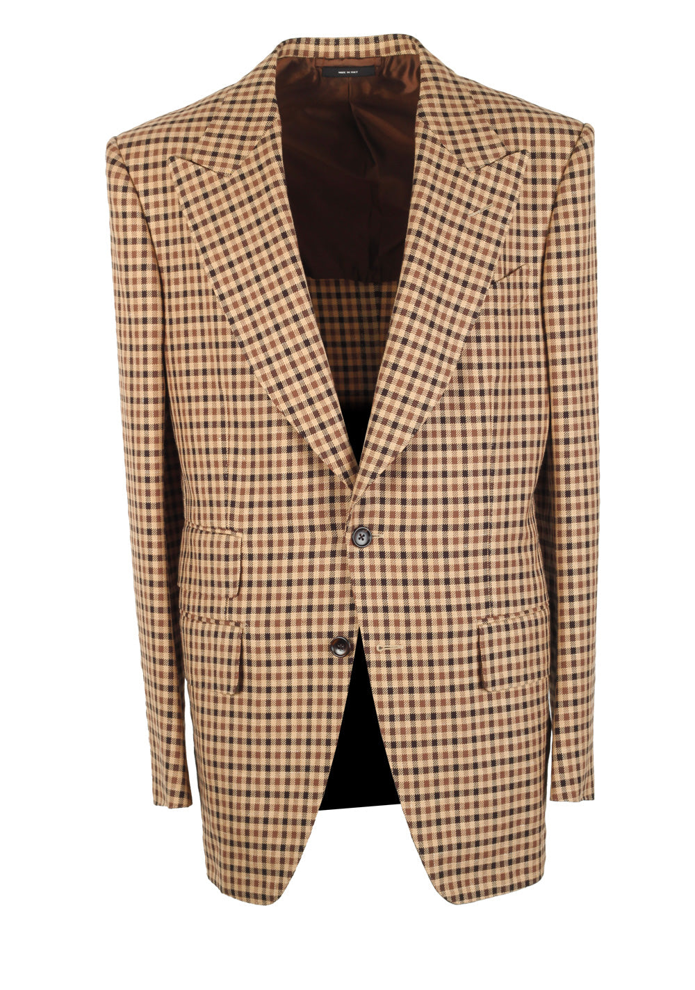 TOM FORD Atticus Checked Brown Sport Coat Size 50 / 40R U.S.