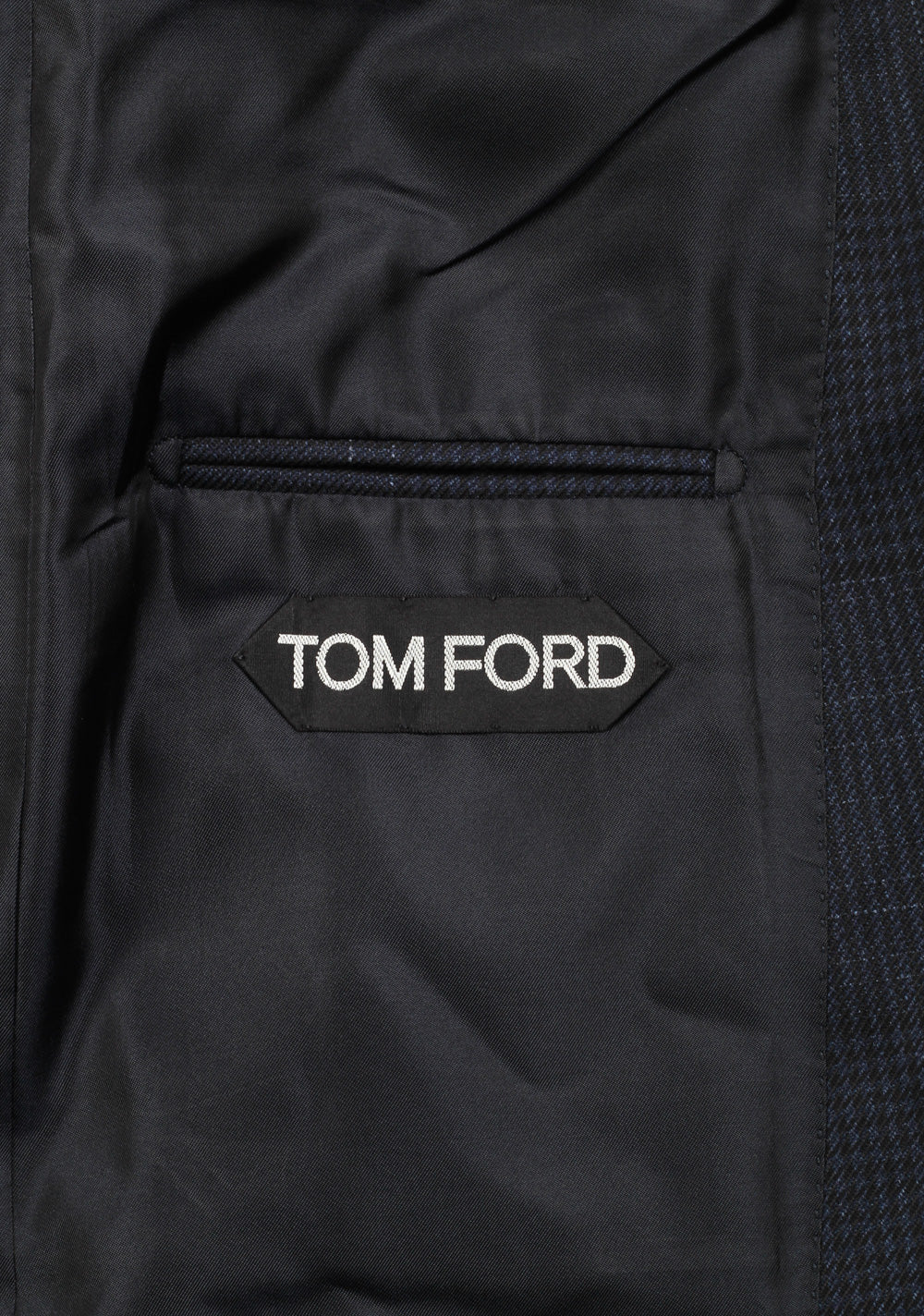 TOM FORD Shelton Blue Checked Suit Size 52 / 42R U.S. In Wool Silk