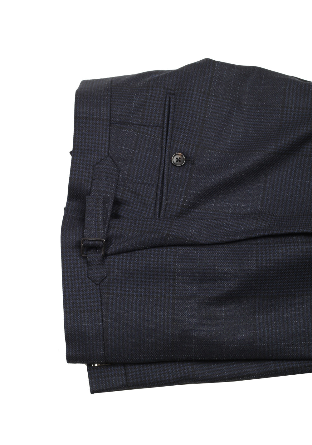 TOM FORD Shelton Blue Checked Suit Size 52 / 42R U.S. In Wool Silk