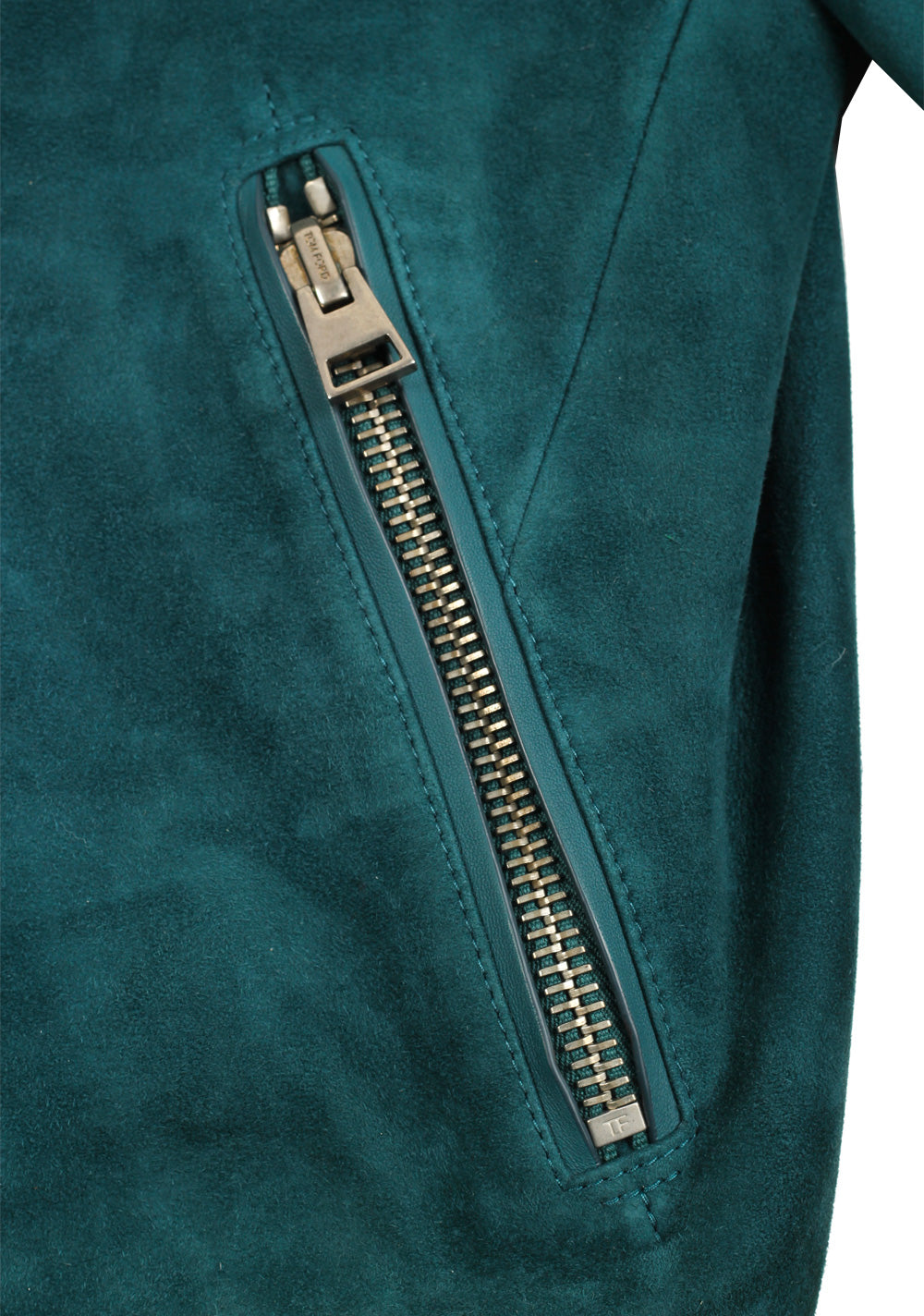 TOM FORD Green Lamb Suede Bomber Jacket Size 50 / 40R U.S.