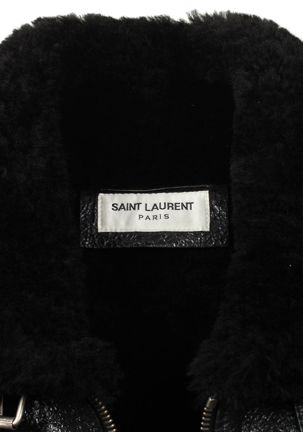 Saint Laurent Paris Black Shearling Leather Jacket Size 50 / 40R U.S.