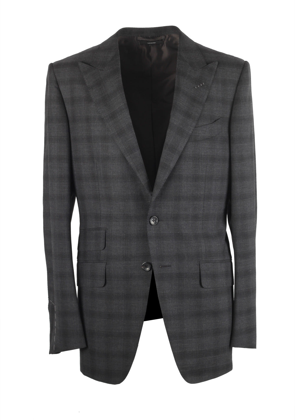 TOM FORD O'Connor Checked Gray Suit Size 48 / 38R U.S. Wool Fit Y