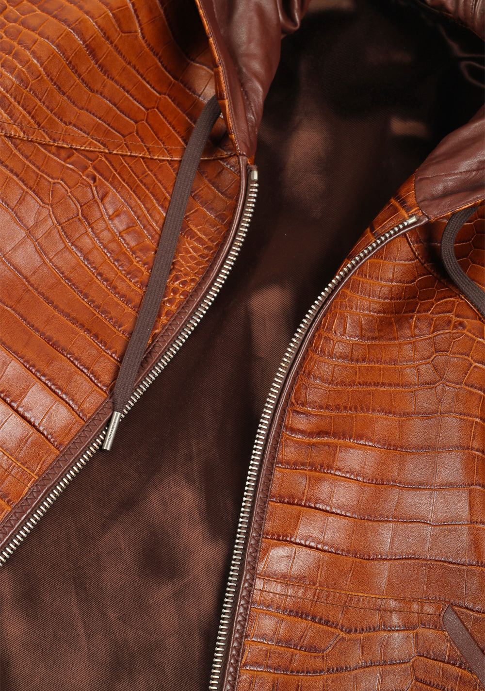 TOM FORD Crocodile Embossed Hooded Jacket Coat
