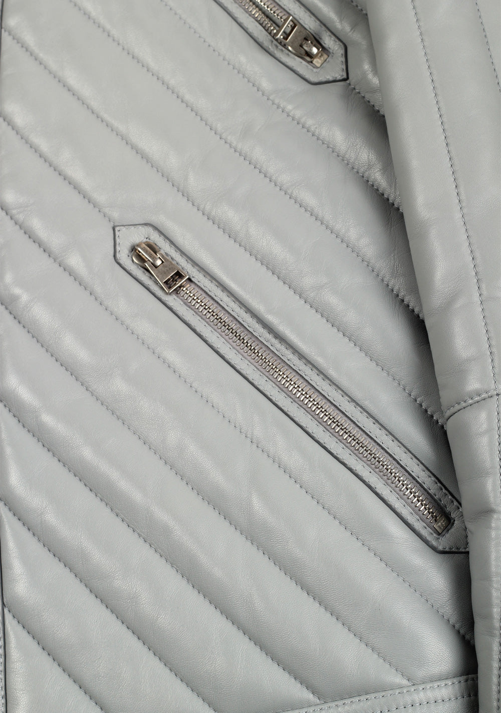 TOM FORD Gray Padded Leather Jacket Coat Size 48 / 38R U.S. Outerwear