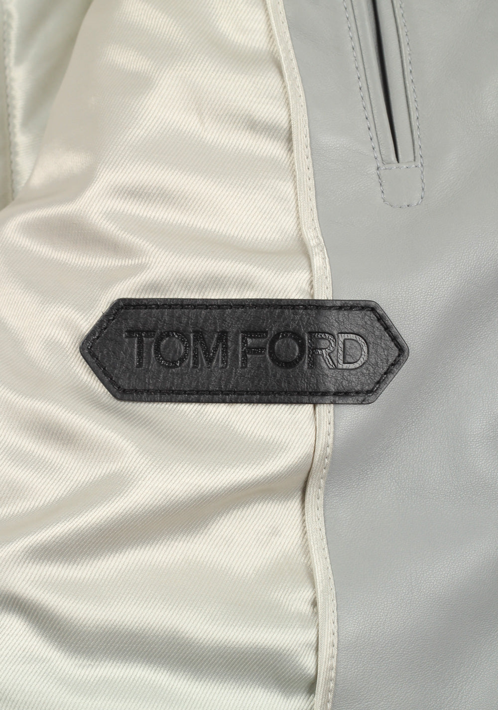 TOM FORD Gray Padded Leather Jacket Coat Size 48 / 38R U.S. Outerwear