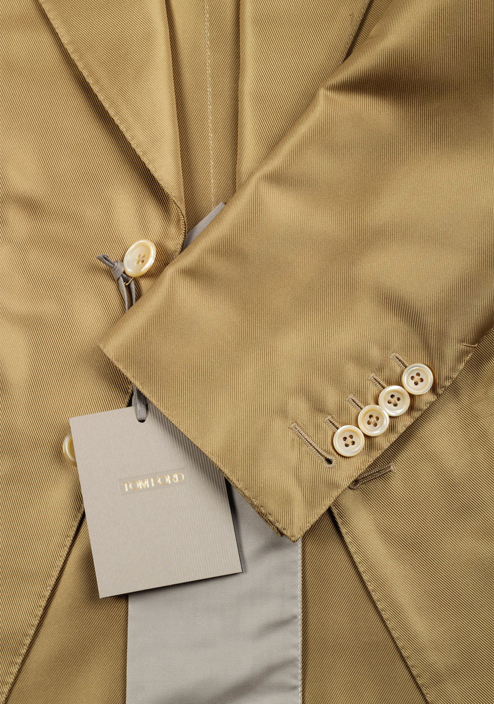TOM FORD Atticus Gold Suit Size 46 / 36R U.S. In Silk