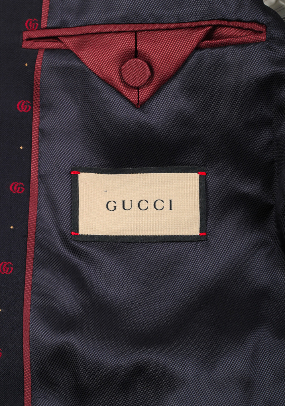 Gucci Blue Red GG Signature Suit
