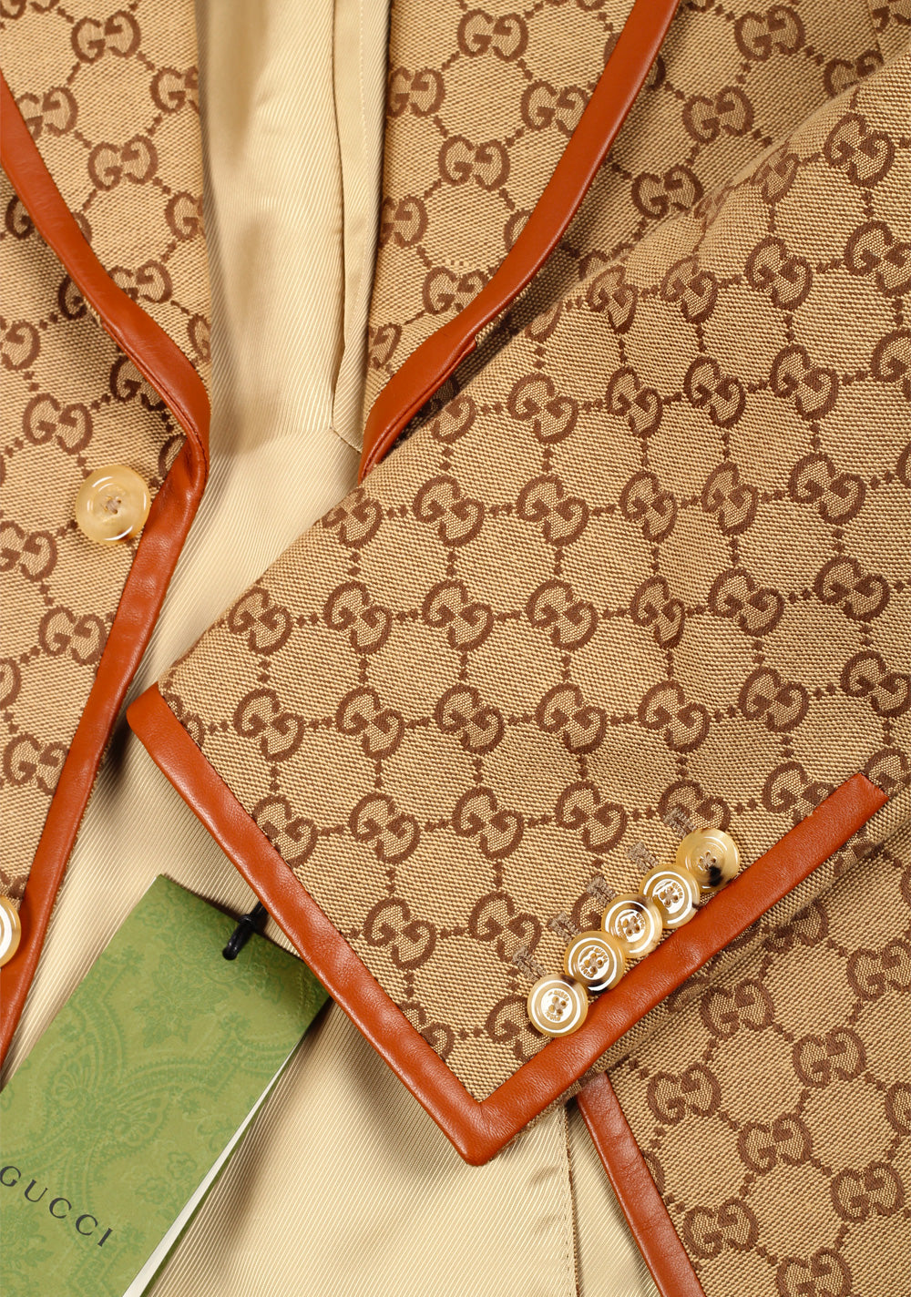 Gucci Beige GG Canvas Jacket Sport Coat