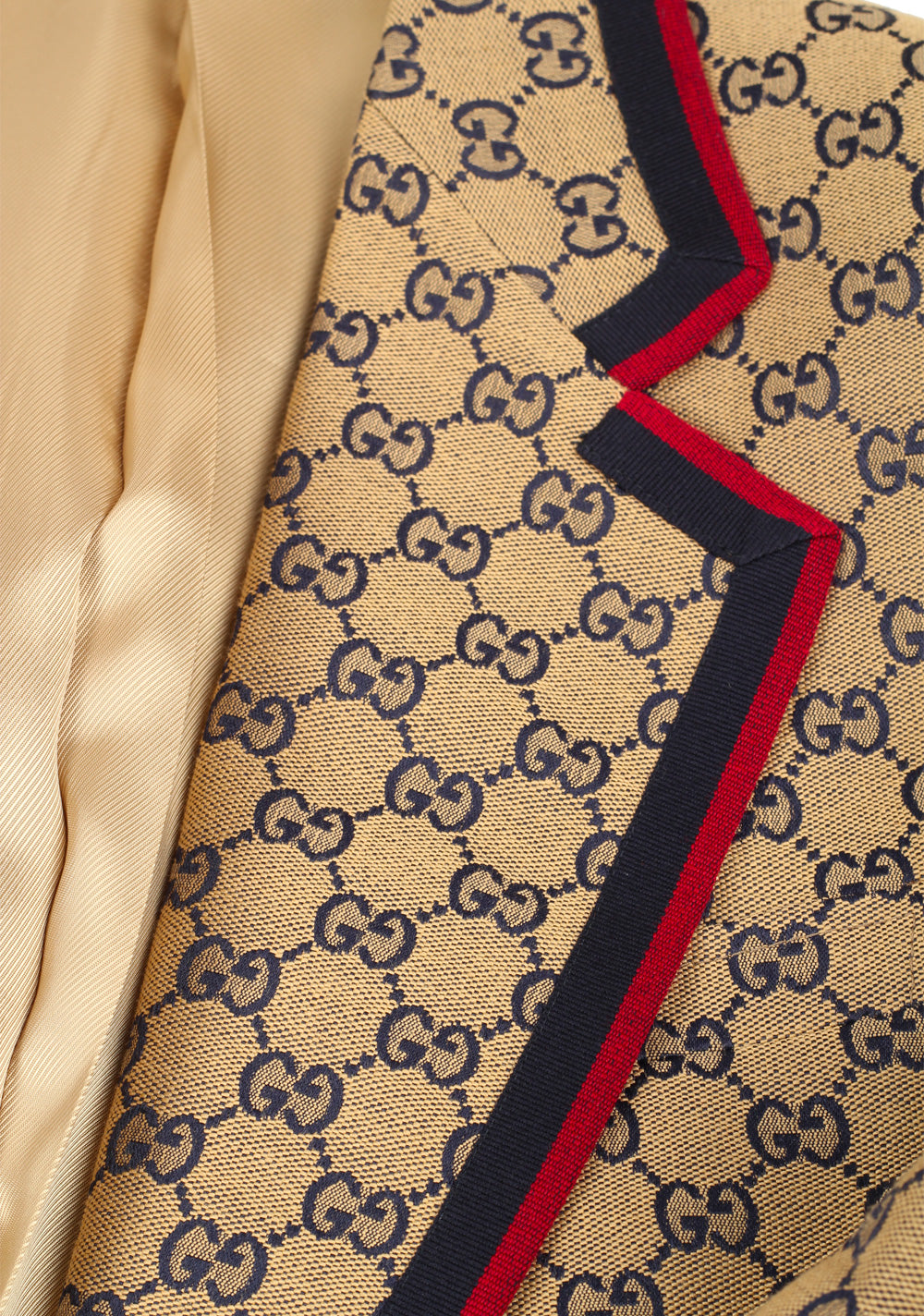 Gucci Beige GG Canvas Jacket Sport Coat