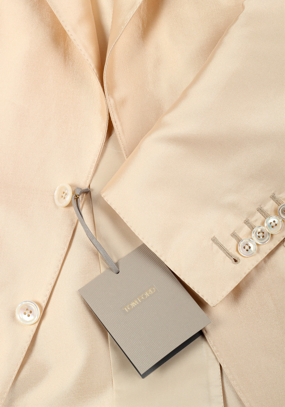 TOM FORD Atticus Champagne Silk Sport Coat Size 46 / 36R U.S.