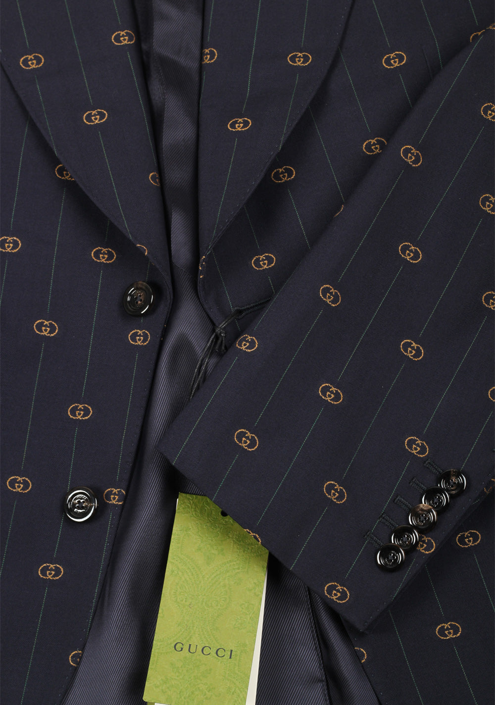 Gucci Blue GG Signature Suit Size 50 / 40R U.S. In Wool