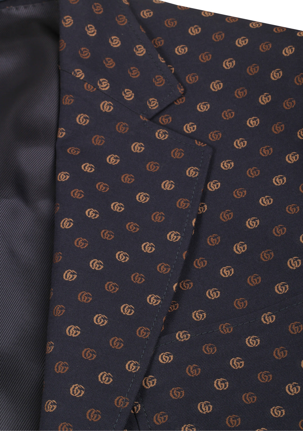 Gucci Blue GG Signature Blazer Sport Coat Size 52 / 42R U.S.