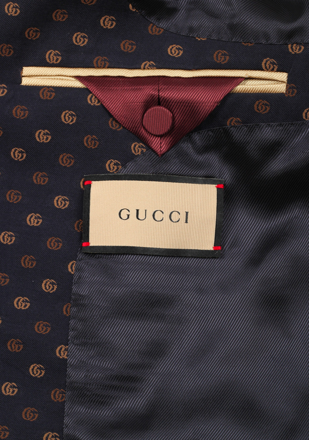 Gucci Blue GG Signature Blazer Sport Coat Size 52 / 42R U.S.