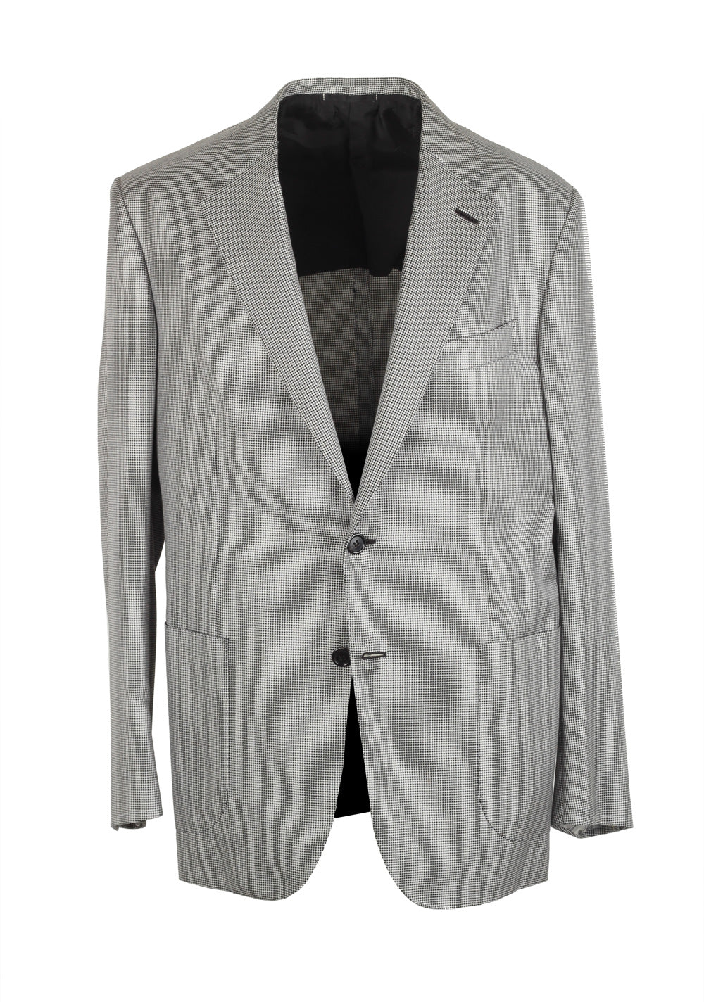 Brioni Condotti Black / White Sport Coat Size 52 / 42R U.S. In Silk Blend