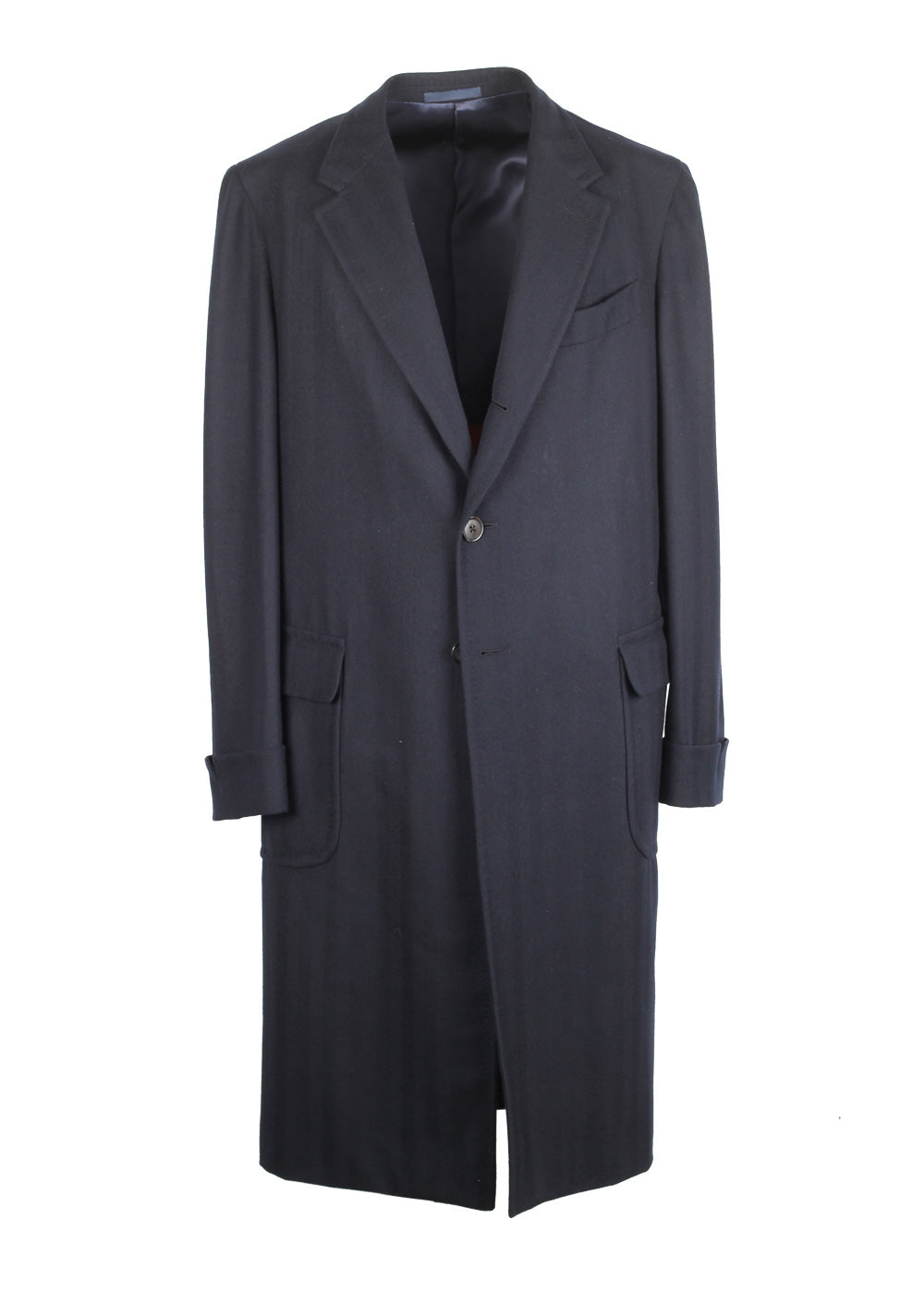 Caruso Blue Cashmere Blend Over Coat Size 54 / 44R U.S.