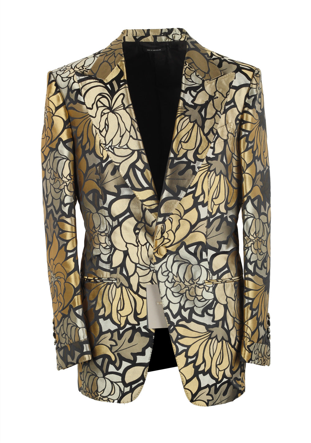 TOM FORD Lamè Lily Floral Atticus Cocktail Dinner Jacket Size 46 / 36R
