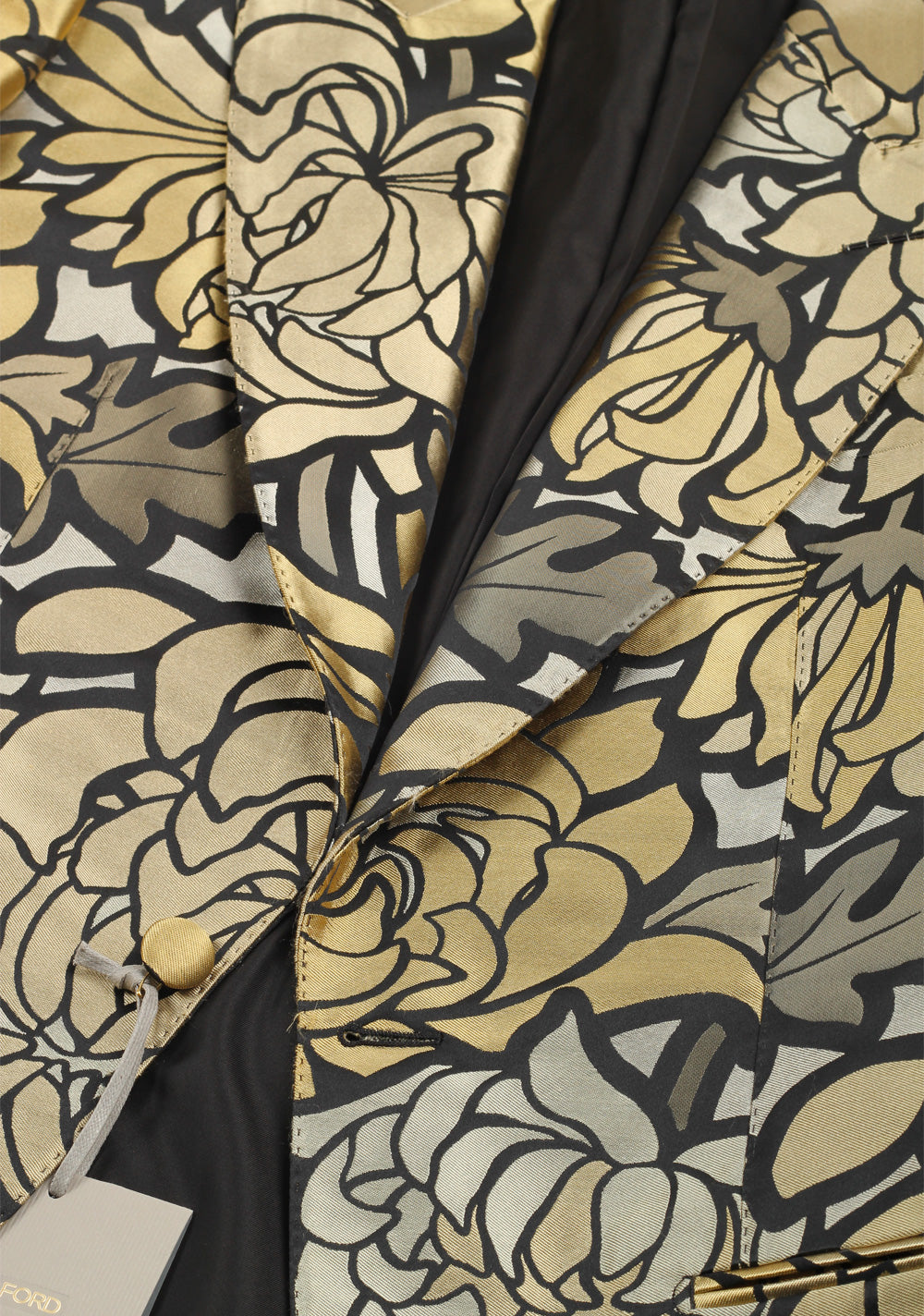 TOM FORD Lamè Lily Floral Atticus Cocktail Dinner Jacket Size 46 / 36R