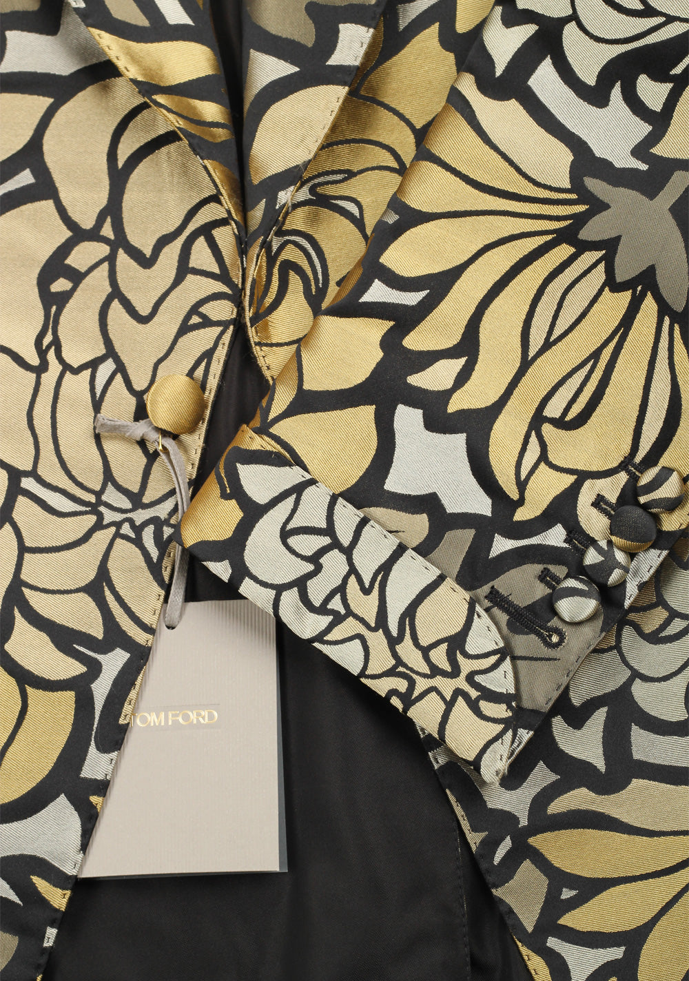 TOM FORD Lamè Lily Floral Atticus Cocktail Dinner Jacket Size 46 / 36R