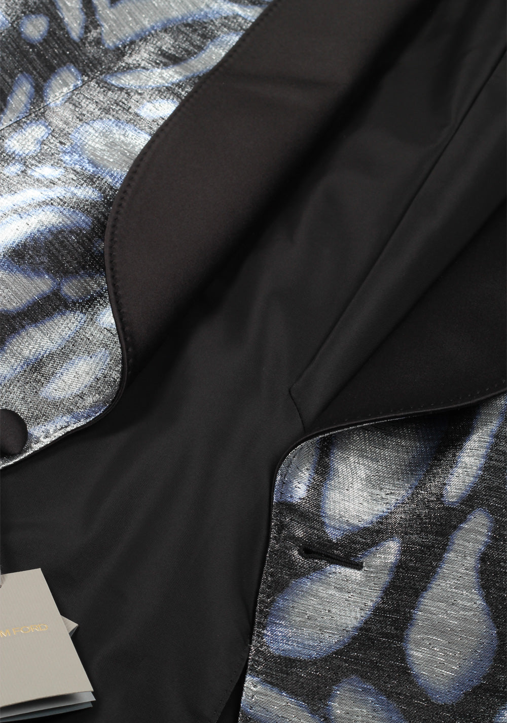 TOM FORD Atticus Silver Blue Black Tuxedo Dinner Jacket Size 50C / 40S U.S.