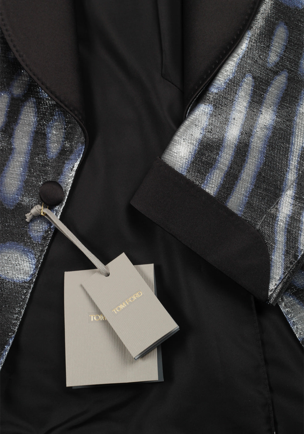 TOM FORD Atticus Silver Blue Black Tuxedo Dinner Jacket Size 50C / 40S U.S.
