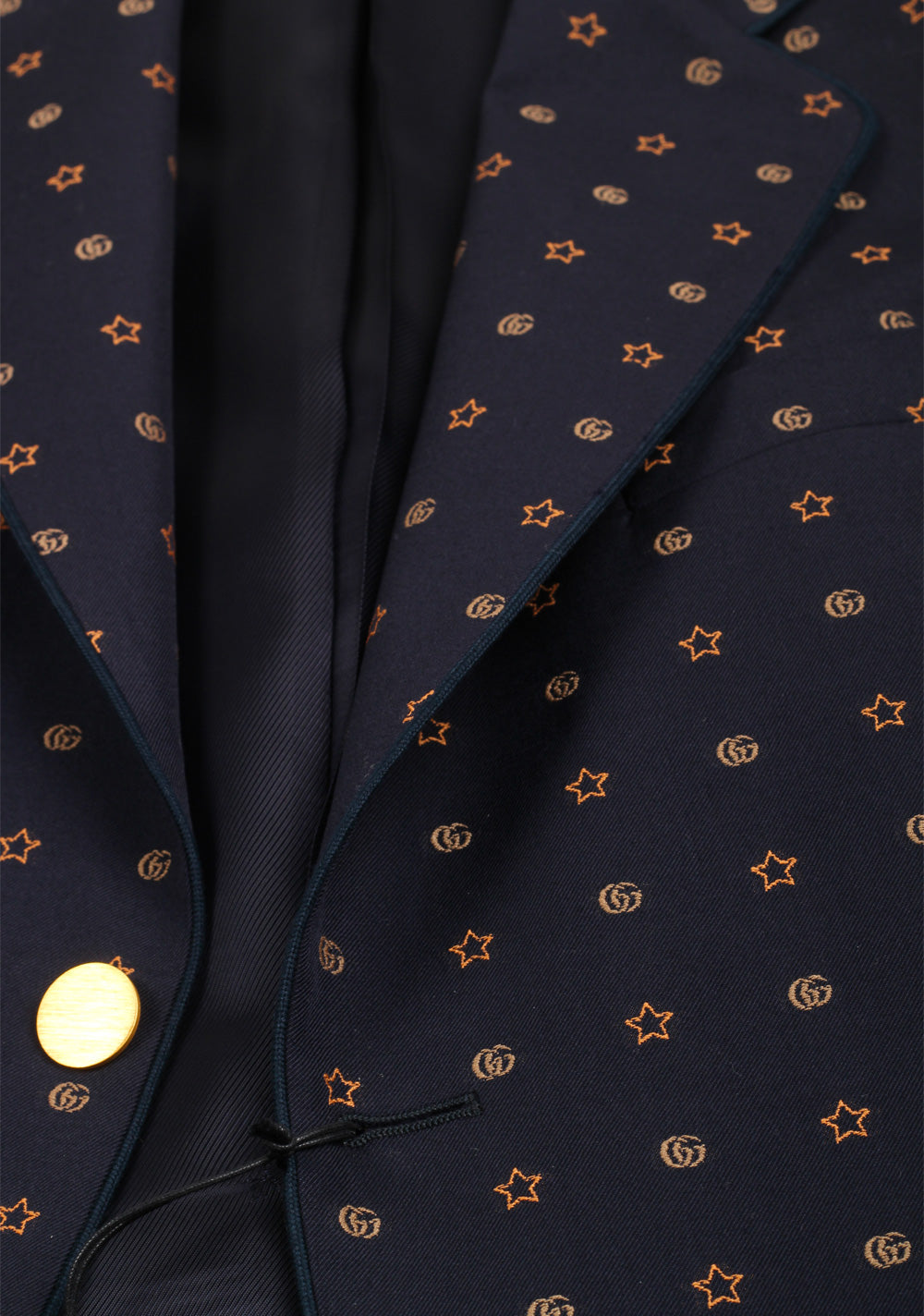 Gucci Blue GG Stars Signature Blazer Sport Coat Size 46 / 36R U.S.