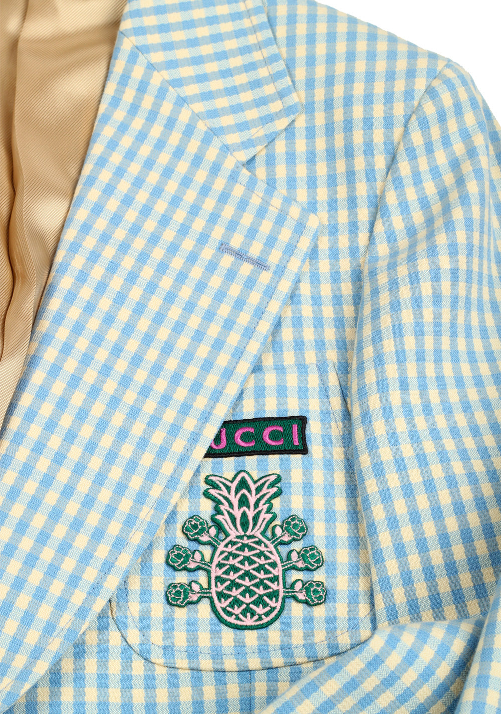 Gucci Blue Pineapple Signature Blazer Sport Coat Size 46 / 36R U.S.