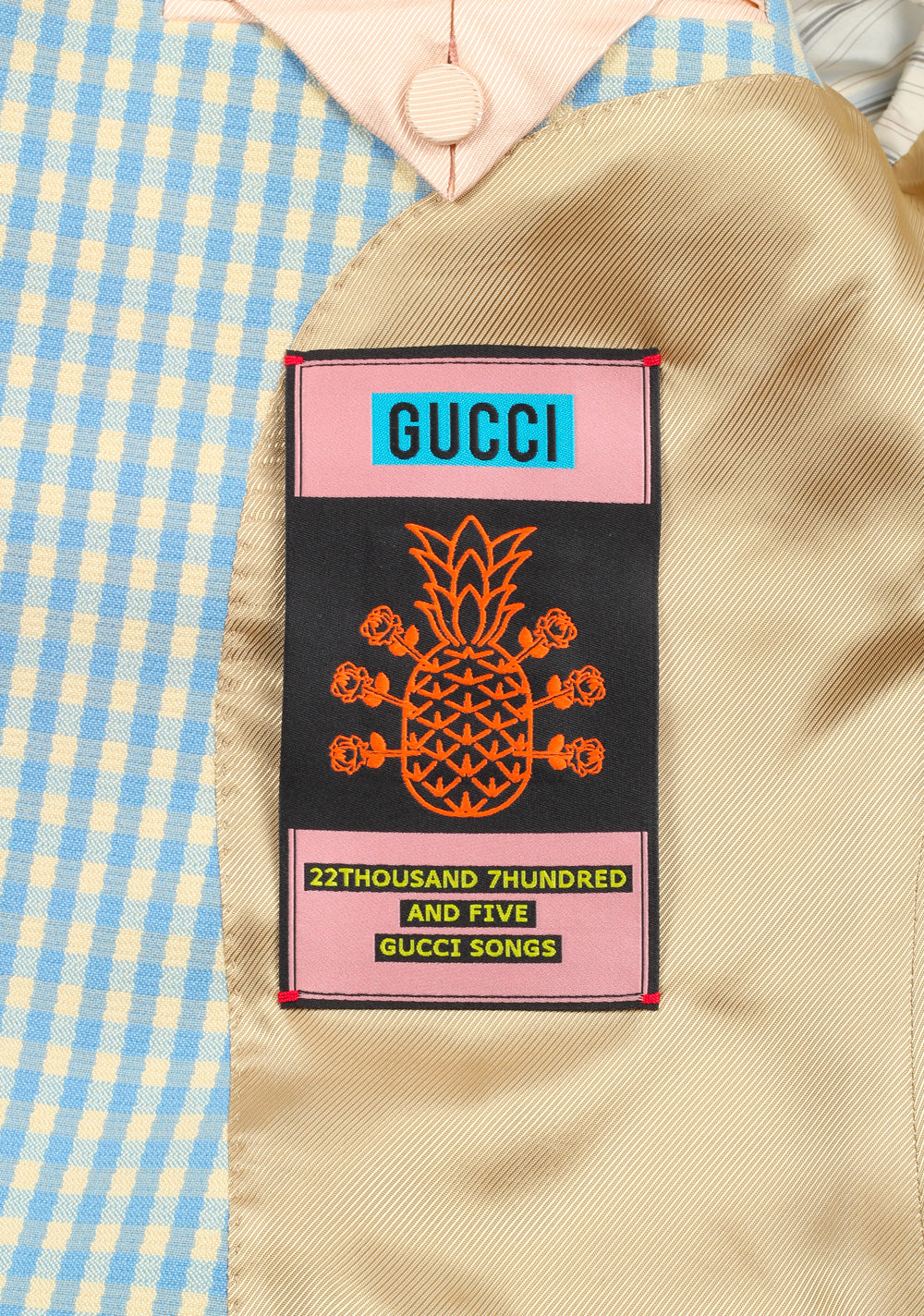 Gucci Blue Pineapple Signature Blazer Sport Coat Size 46 / 36R U.S.