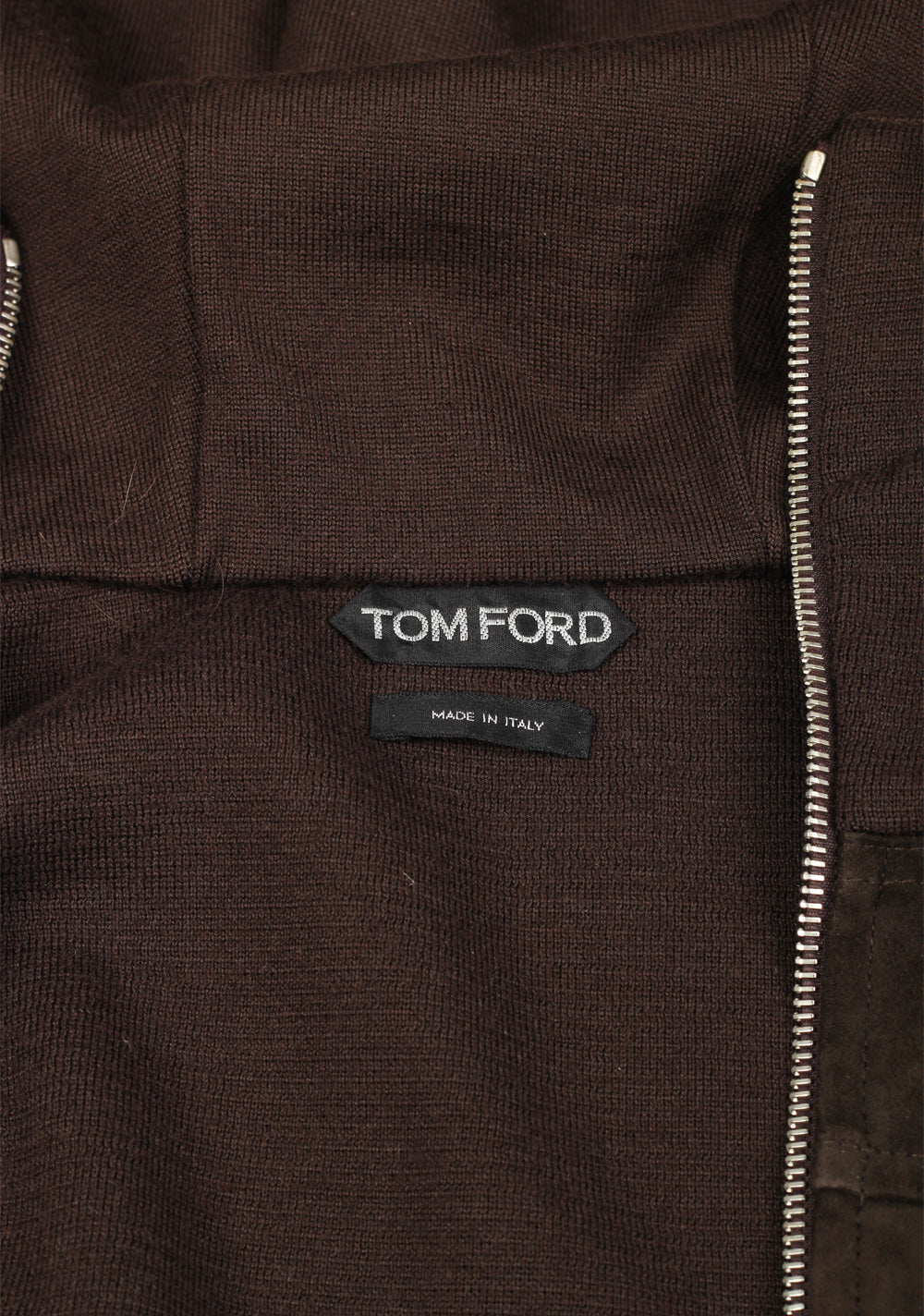 TOM FORD Brown Suede Zipper Hoodie Size 48 / 38R U.S. In Wool