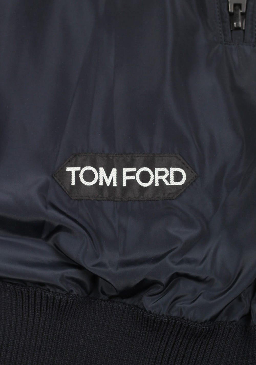 TOM FORD Blue Nylon Front Zipper Knit Size 48 / 38R U.S. In Wool