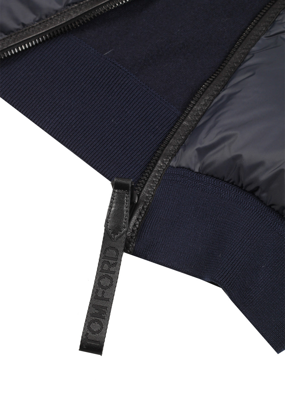 TOM FORD Blue Nylon Zipper Hoody Size 48 / 38R U.S. In Wool