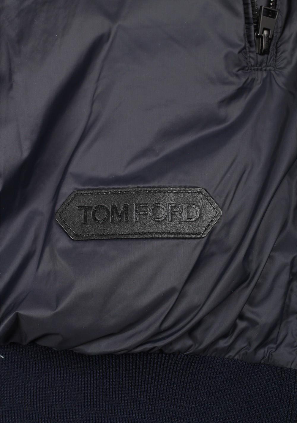 TOM FORD Blue Nylon Zipper Hoody Size 48 / 38R U.S. In Wool