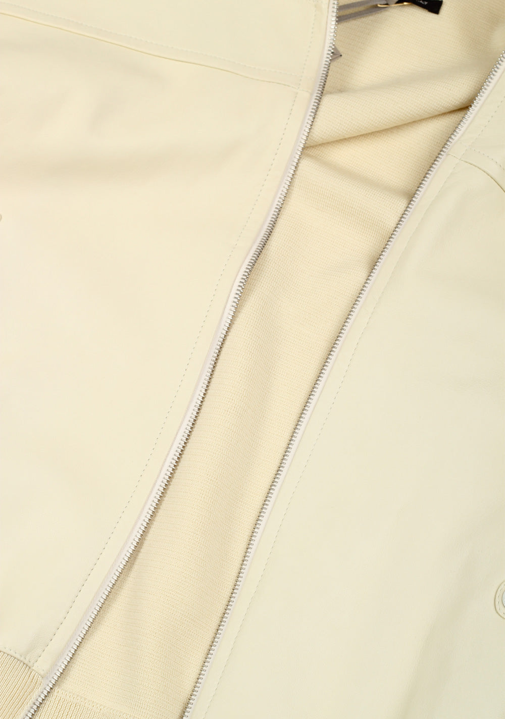 TOM FORD Off White Leather Zipper Hoody Size 50 / 40R U.S. In Wool