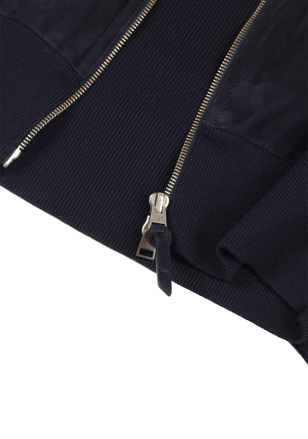 TOM FORD Blue Suede Front Knit Size 46 / 36R U.S. In Wool