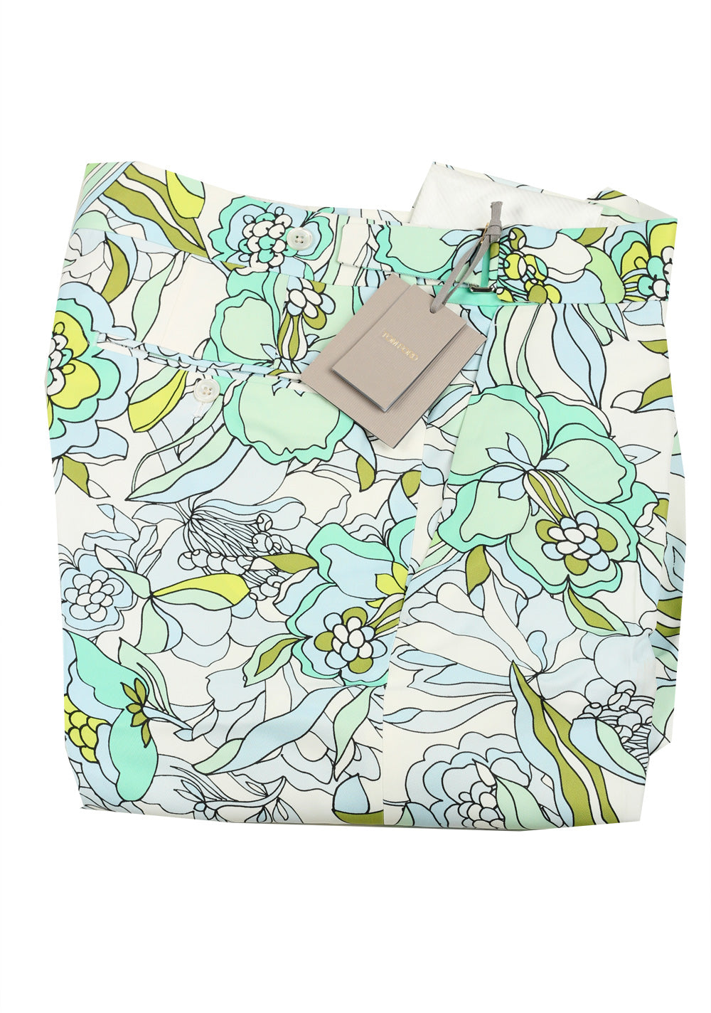 TOM FORD Green White Floral Trousers Size 50 / 34 U.S.