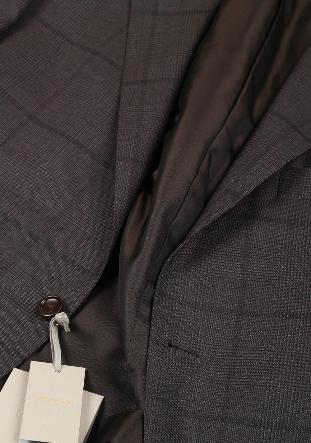 TOM FORD O'Connor Brown Checked Suit Size 50C / 40S U.S. Wool Fit Y