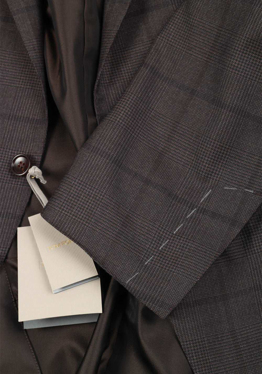 TOM FORD O'Connor Brown Checked Suit Size 50C / 40S U.S. Wool Fit Y