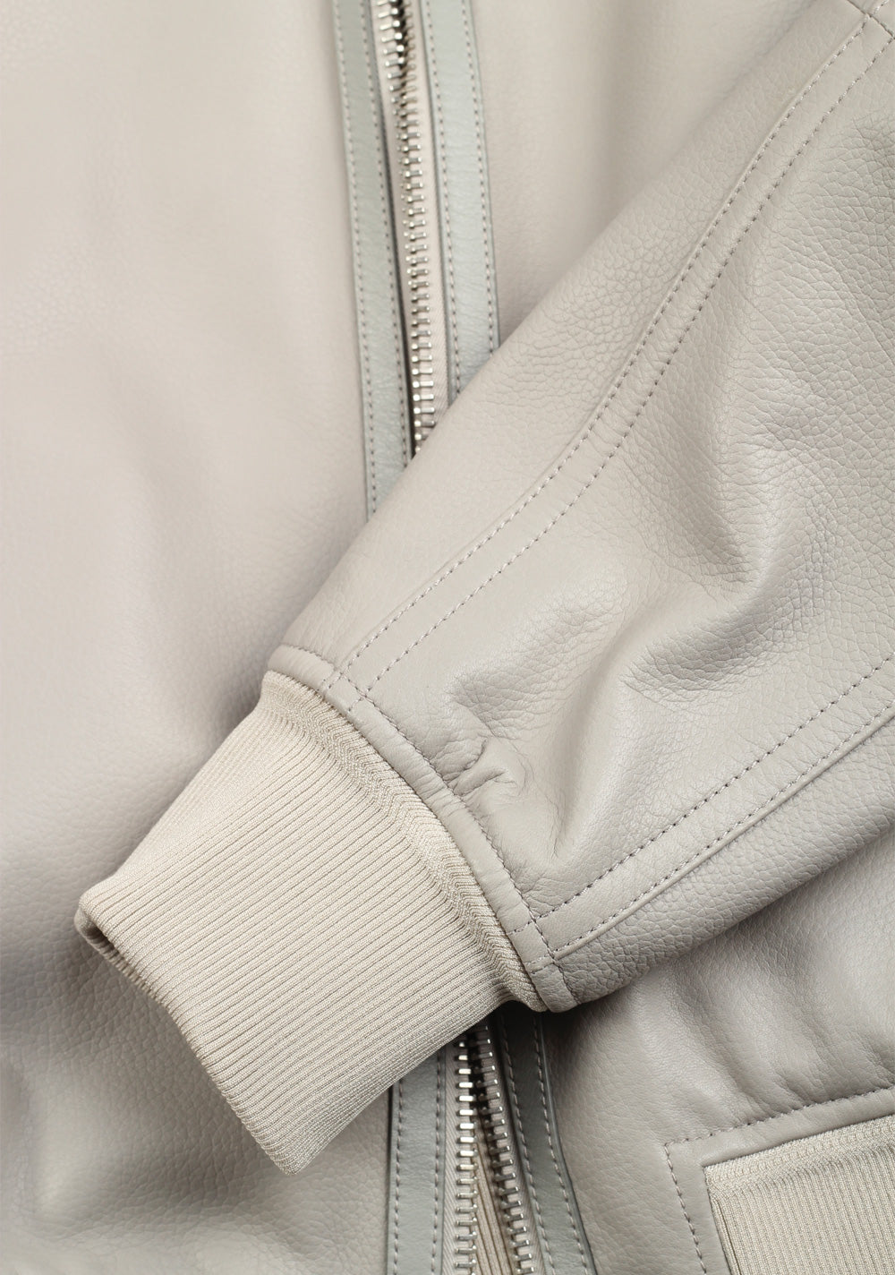 TOM FORD Gray Leather Coat Jacket