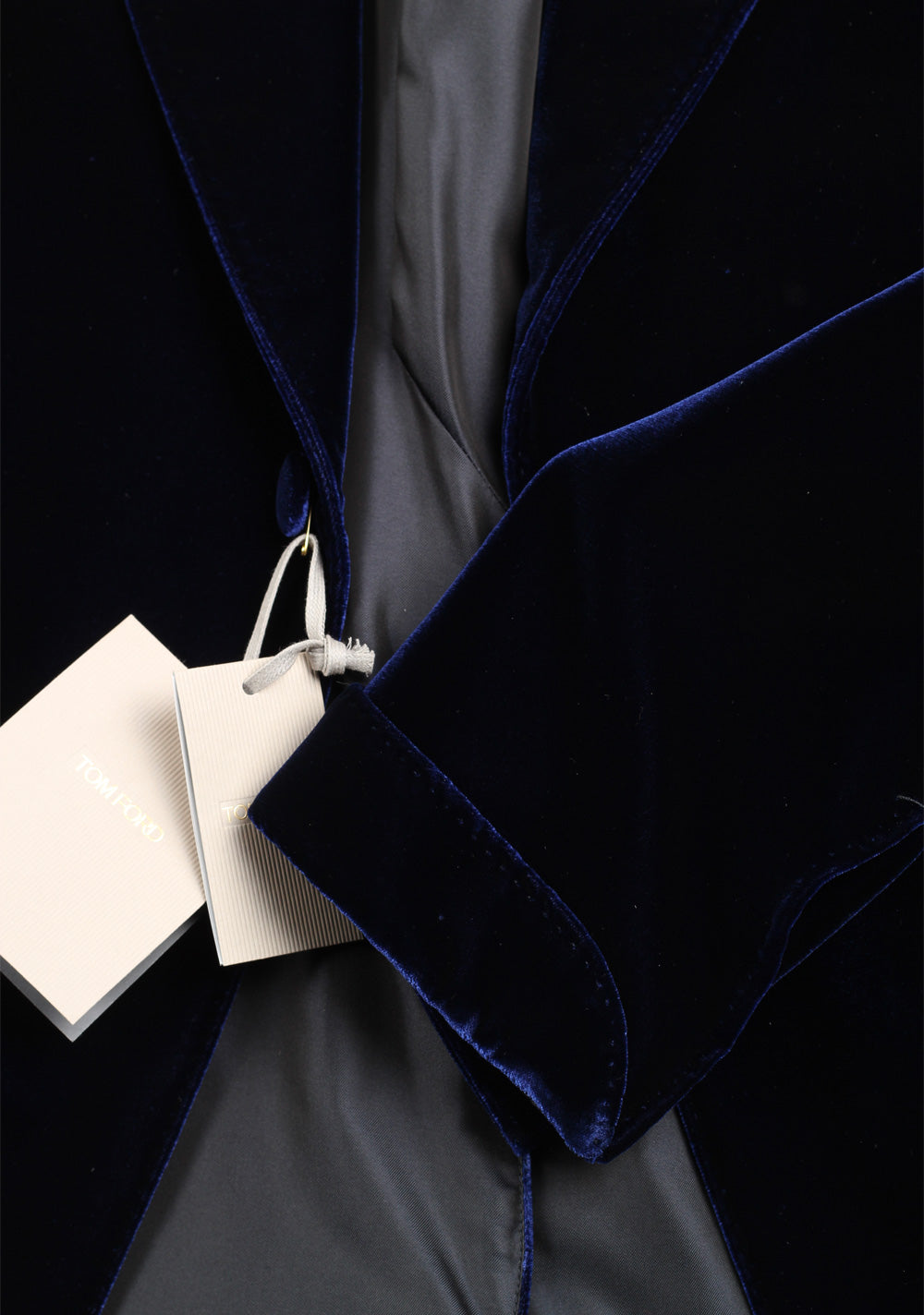 TOM FORD Shelton Blue Sport Coat Velvet Tuxedo Dinner Jacket Size 48 / 38R U.S.