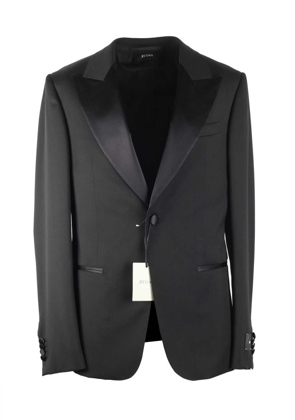 Z Zegna Black Wool Tuxedo Suit